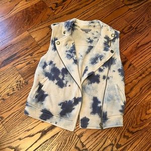 Tie dye sweatshirt vest moto style small